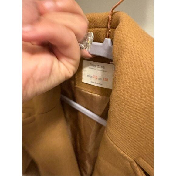 Zara 11-12 Girls Wool Blend Carmel Coat - Picture 3 of 6